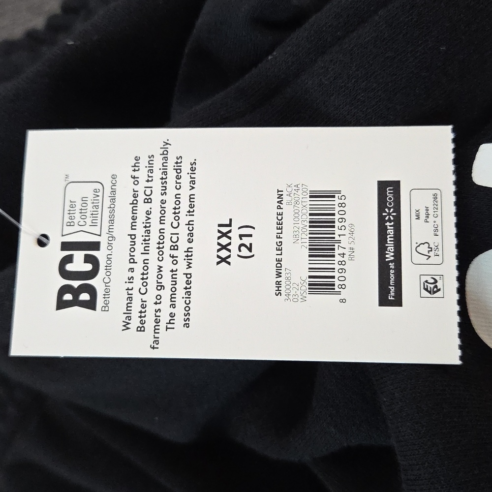 No Boundaries Womans XXXL 21 Fleece Sweat Pants Love Your Self Wide Leg Black - Picture 13 of 14